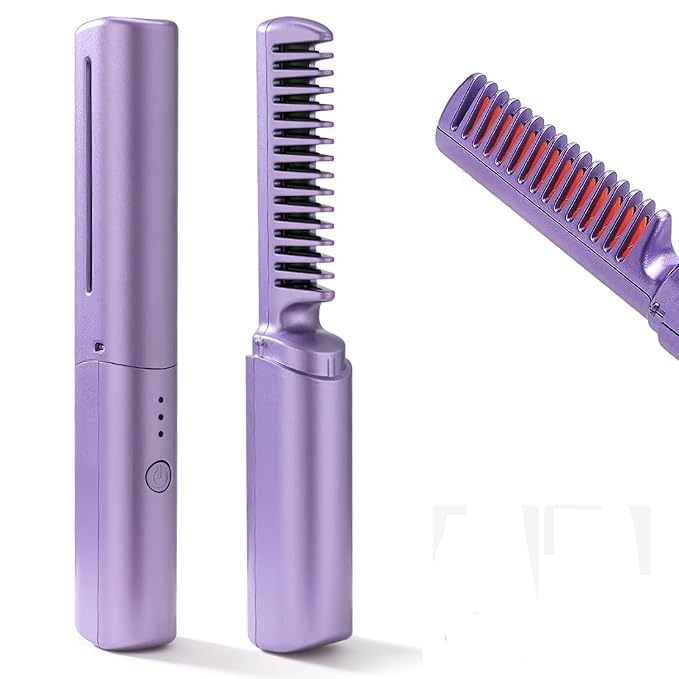 Rechargeable Wireless Hair Straightener Comb Brush for women | 3 Gear Control - Intelligent Shutdown, Hair Styler & Straightener Machine